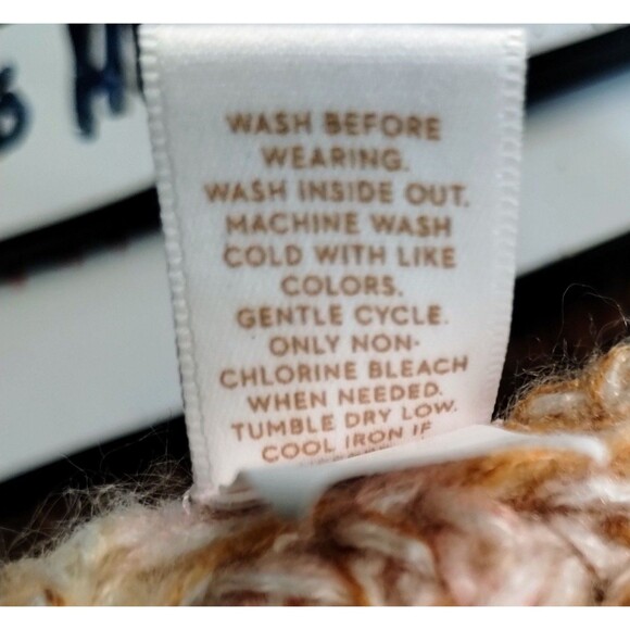 Peach Sweater Women's XXL Mock Turtleneck Long Sleeve Chunky Knit Boxy Baggy - Picture 5 of 7